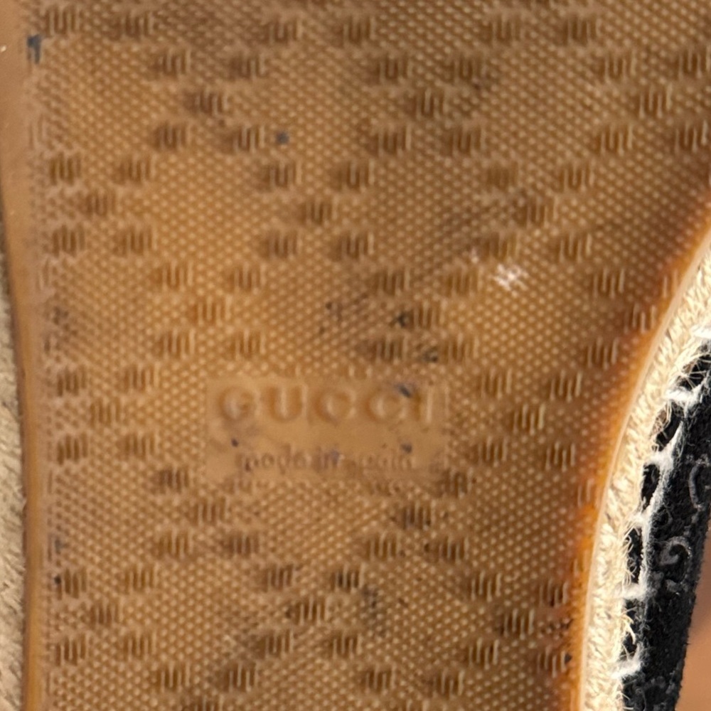 Gucci Black Suede Microguccissima Micro GG Logo Espadrille Flats Sandals US 6 - Picture 12 of 14
